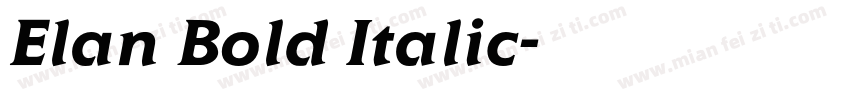 Elan Bold Italic字体转换